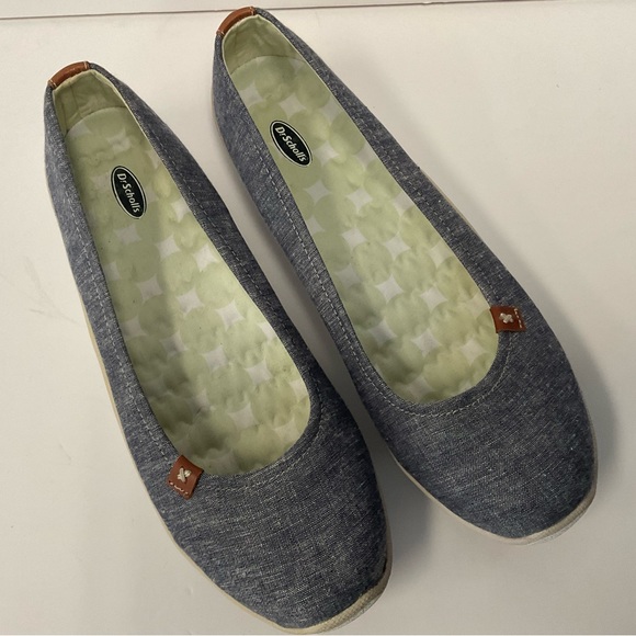 Dr. Scholl's Shoes Dr Scholls Joliet Blue Twill Fabric Ballet Flat